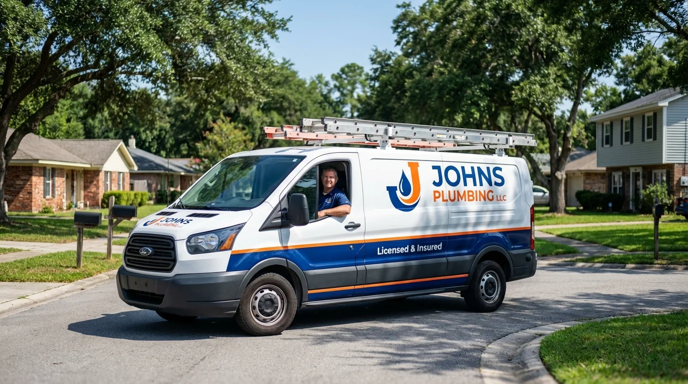 Johns Plumbing LLC service van in Crooksville, OH