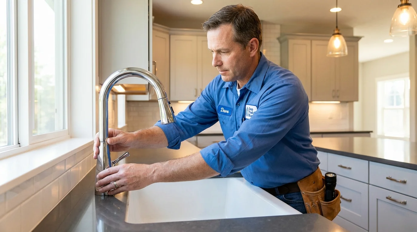 Kitchen faucet installation by Johns Plumbing LLC in Crooksville